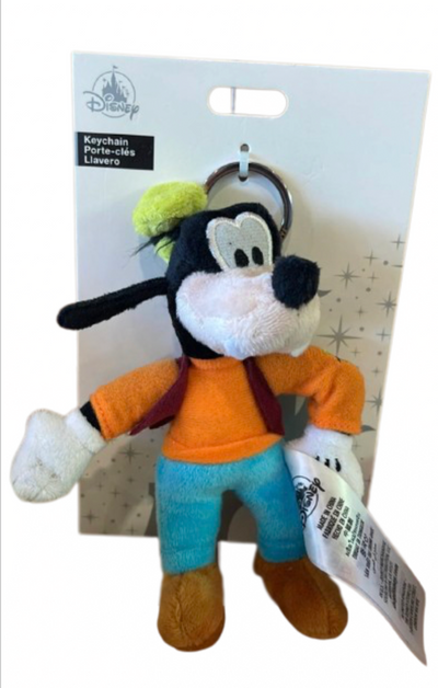 Disney Parks Goofy Plush Keychain With Hat Charm New With Card