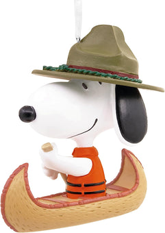 Hallmark Peanuts Snoopy in Canoe Christmas Tree Ornament New With Box