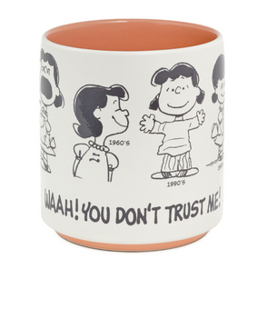Hallmark Peanuts 75th Anniversary Lucy Through the Decades Coffee Mug New