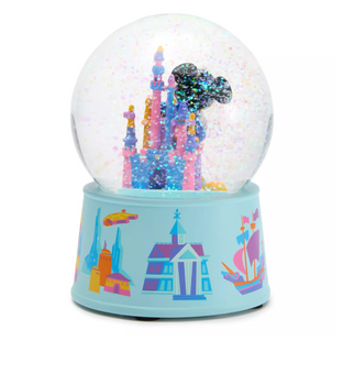 Disney Disneyland 70th Mickey and Sleeping Beauty Castle Mini Snowglobe New Box