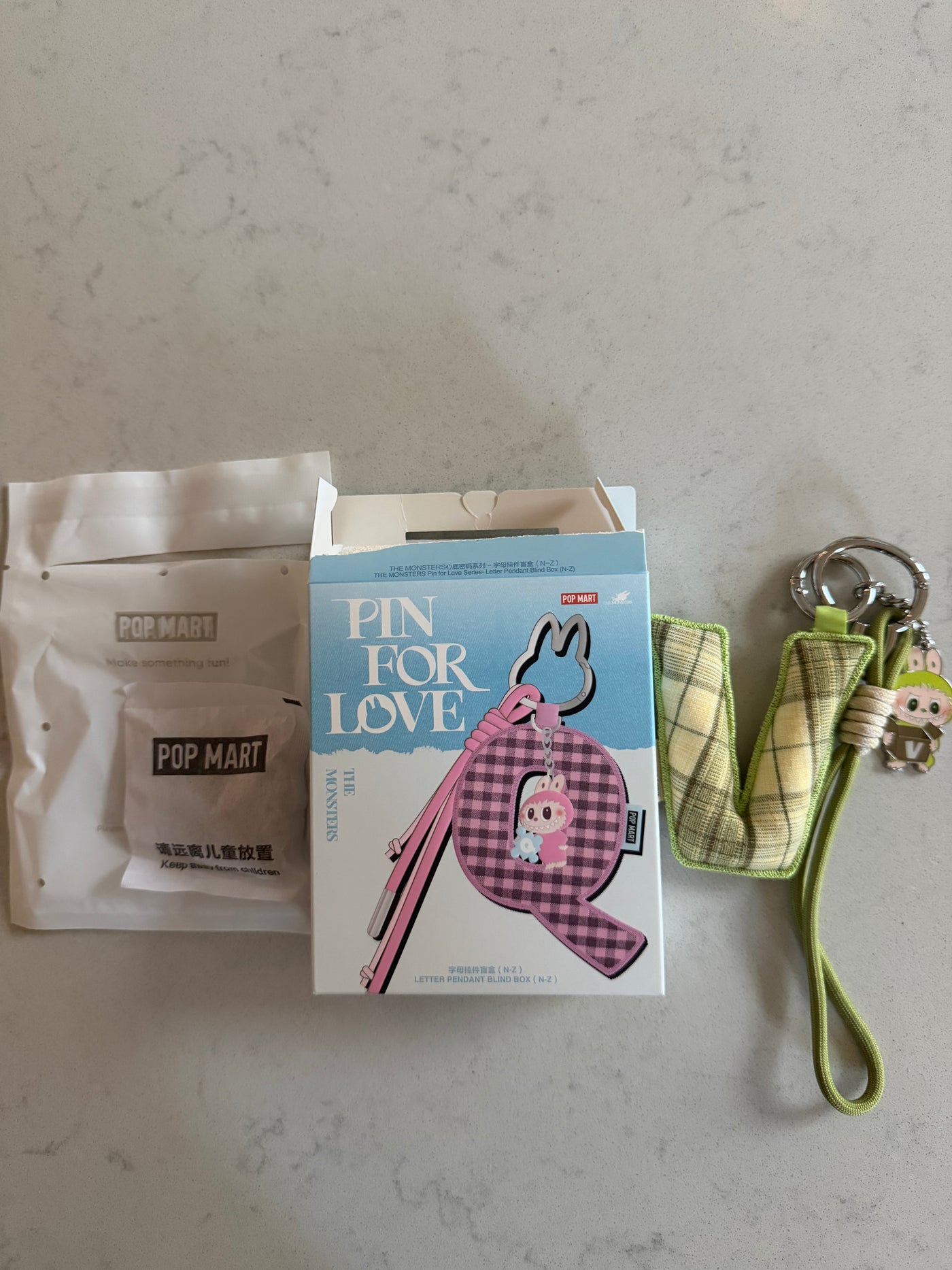 Pop Mart Labubu The Monsters Pin for Love Letter Pendant V Keychain USA New