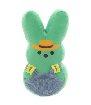 PEEPS Green Bunny Marshmallow Scented Plush Toy - Farmer 6 in New With Tag