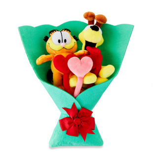 Garfield Plush Bouquet 5-Piece Set – Valentine's Gift Love Flowers New With Tag