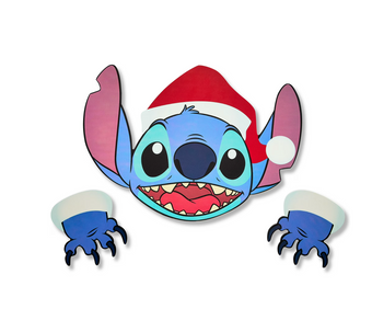 Disney Christmas Santa Stitch Festive Fence Sitter New with Box