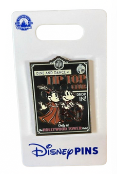 Disney Parks Hollywood Tower Hotel Mickey & Minnie Tip Top Club Pin New W Card