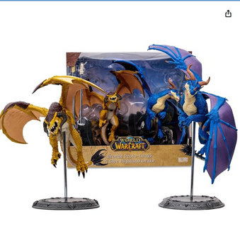 WORLD OF WARCRAFT McFarlane Toys Bronze Proto-Drake Blue Highland Drake 2pk NEW
