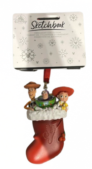 Disney Parks Pixar Toy Story Stocking Sketchbook Christmas Ornament New With Tag