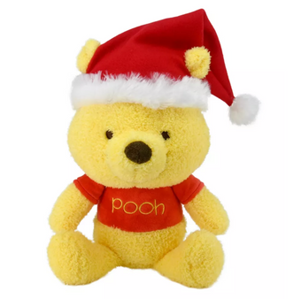 Disney Baby Winnie The Pooh Holiday Plush with Santa Hat New with Tag