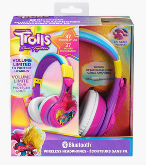 eKids Trolls 3 Bluetooth Wireless Headphones New With Box