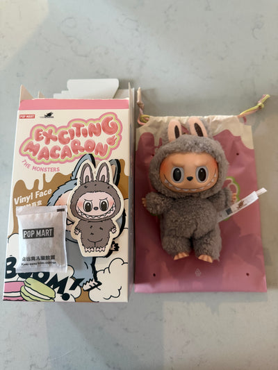 Pop Mart Labubu The Monsters Macaron Sesame Bean Vinyl Face Plush Keychain New