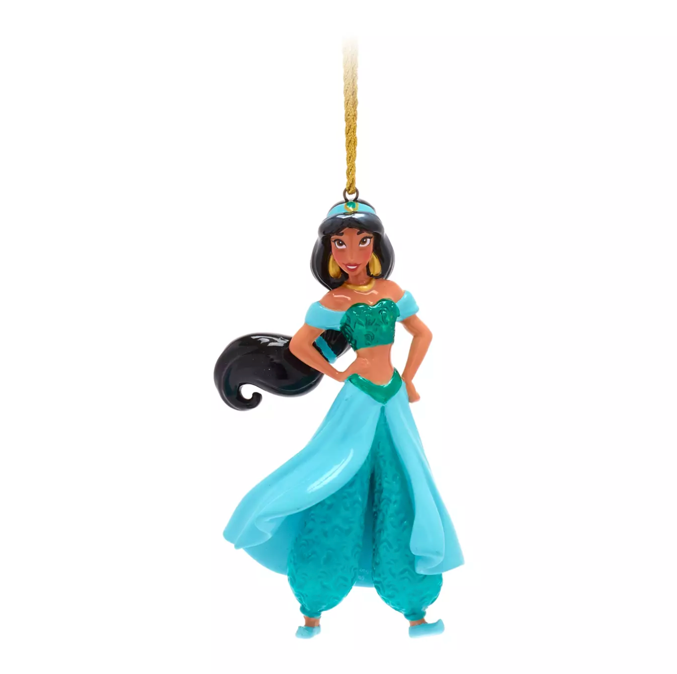 Disney Parks Princess Jasmine Glitter Porcelain Christmas Ornament New with Box