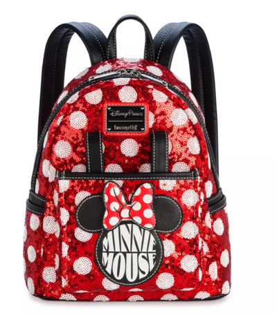 Disney Parks Minnie Mouse Sequin Polka Dot Loungefly Mini Backpack New With Tag