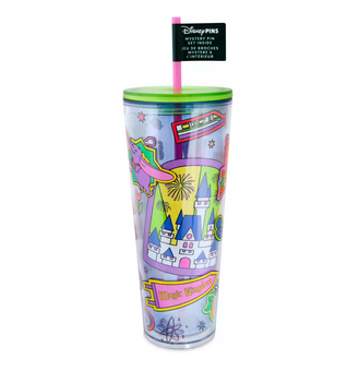 Disney Magic Kingdom Starbucks Travel Tumbler with Mystery Pins Blind Pack New