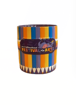 Disney Parks Epcot Festival of Arts 2024 Figment Ceramic Pencil Holder New