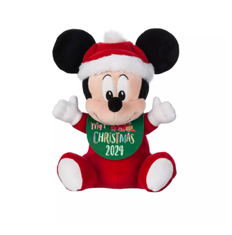 Disney Parks 2024 Mickey My 1st Christmas Holiday Plush for Baby New with Tag