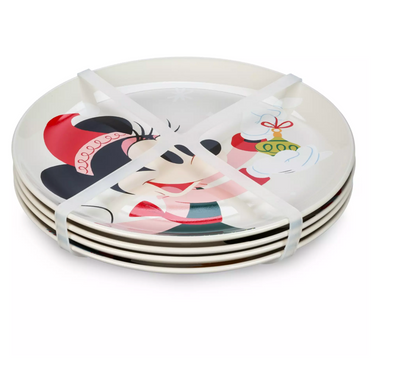 Disney Parks Mickey Minnie Goofy and Donald Holiday Plate Set New with Tag
