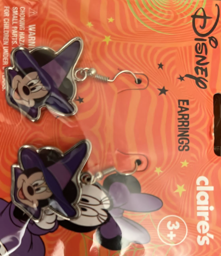 Disney Halloween Minnie Mouse Witch Earrings New with Tag
