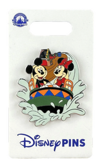 Disney Parks Animal Kingdom Minnie & Mickey Kali River Rapids Bumper Car Pin New