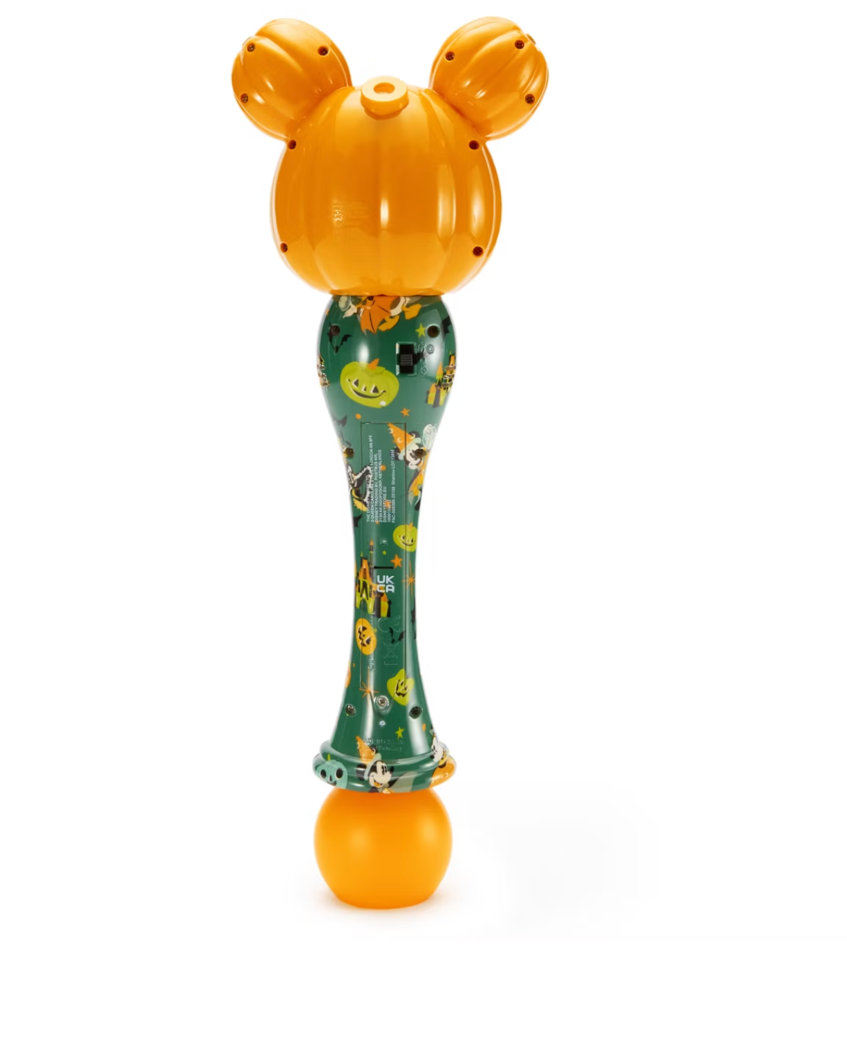Disney Parks Mickey Pumpkin Jack-o'-Lantern Halloween Light-Up Bubble Wand New