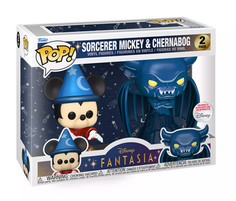 Disney D23 Funko Pop! Exclusive Sorcerer Mickey and Chernabog 2 Pack New w Box