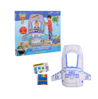 Disney Pixar Toy Story 5 Rocket Ship Playset Cardboard Spaceship Craft Kit New