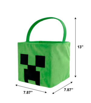 Minecraft Green Creeper Themed Easter Basket by Ruz New with Tag