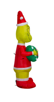 Airblown Christmas Light Grinch Holding Sign Dr. Seuss, 5.5 ft New With Tag