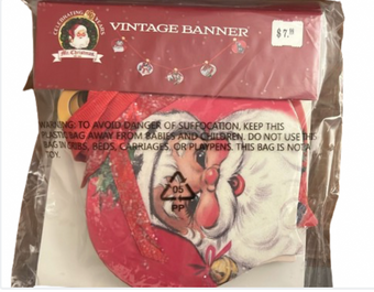 Mr. Christmas Celebrating 90 Years Santa Vintage Banner New with Card