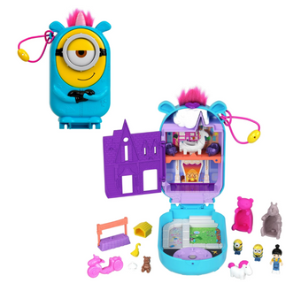 Polly Pocket Playset Minions Compact Doll and Unicorn Toy New with Tag