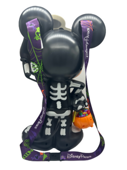 Disney Halloween Mickey Skeleton Light Up Popcorn Bucket with Lanyard New