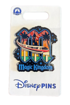 Disney Parks Magic Kingdom Monorail Castle Palm Tree M OE Pin New with Card
