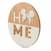 Disney Parks Home Collection Mickey Wood Icon ''Home'' Wall Decor New