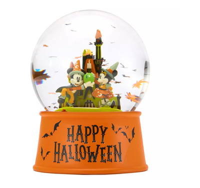Disney Parks Happy Halloween Mickey and Minnie Castle Snowglobe New with Tag