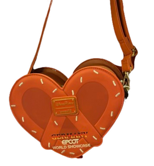 Disney Parks Loungefly Crossbody Epcot Germany Mickey Minnie Heart Pretzel New