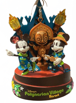 Disney Parks Figurine Christmas Ornament Polynesian Village Resort Light Up New