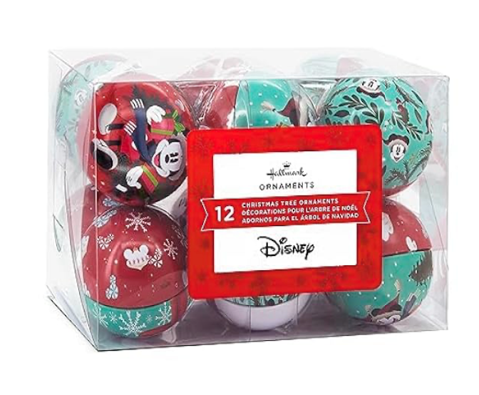 Hallmark Disney Mickey And Minnie Mouse Tin Ball Christmas Ornament New With Box