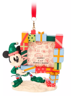 Disney Parks Mickey Elf Holiday Photo Frame Sketchbook Ornament New with Tag