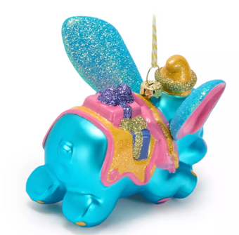 Disney Parks Dumbo the Flying Elephant Glass Christmas Ornament New With Tag