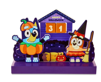 Bluey and Bingo Happy Halloween Wooden Countdown Calendar New