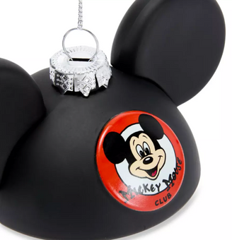 Disney Parks Mouseketeer Ear Hat Glass Mickey Mouse Club Ornament New With Tag