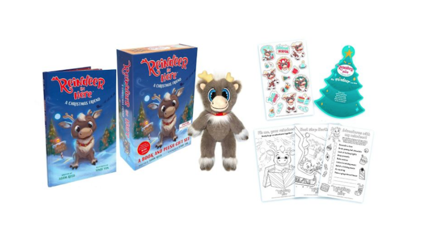 Reindeer in Here A Christmas Friend Book Plush Set Exclusive New with Tag
