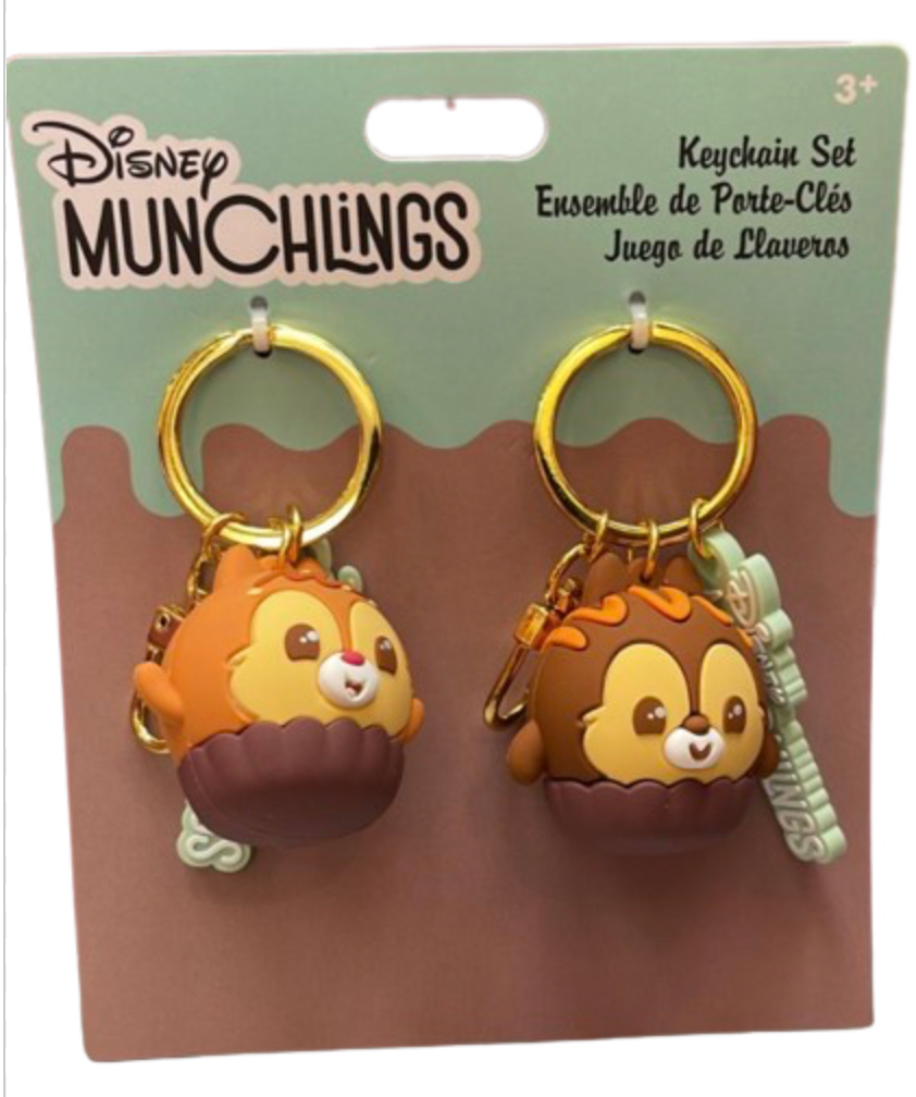 Disney Parks Munchlings Chip & Dale Keychain Set New With Tag