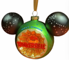 Disney Parks Walt Disney Tinker Bell Icon Mickey Ears Glass Christmas Ornament