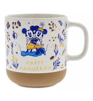 Disney Parks Hanukkah Mickey and Minnie with Menorah Ceramic Coffee Mug New