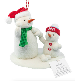 Hallmark 2026 Snowball Fight Snowmen Fabric Christmas Ornament Plush New w Tag