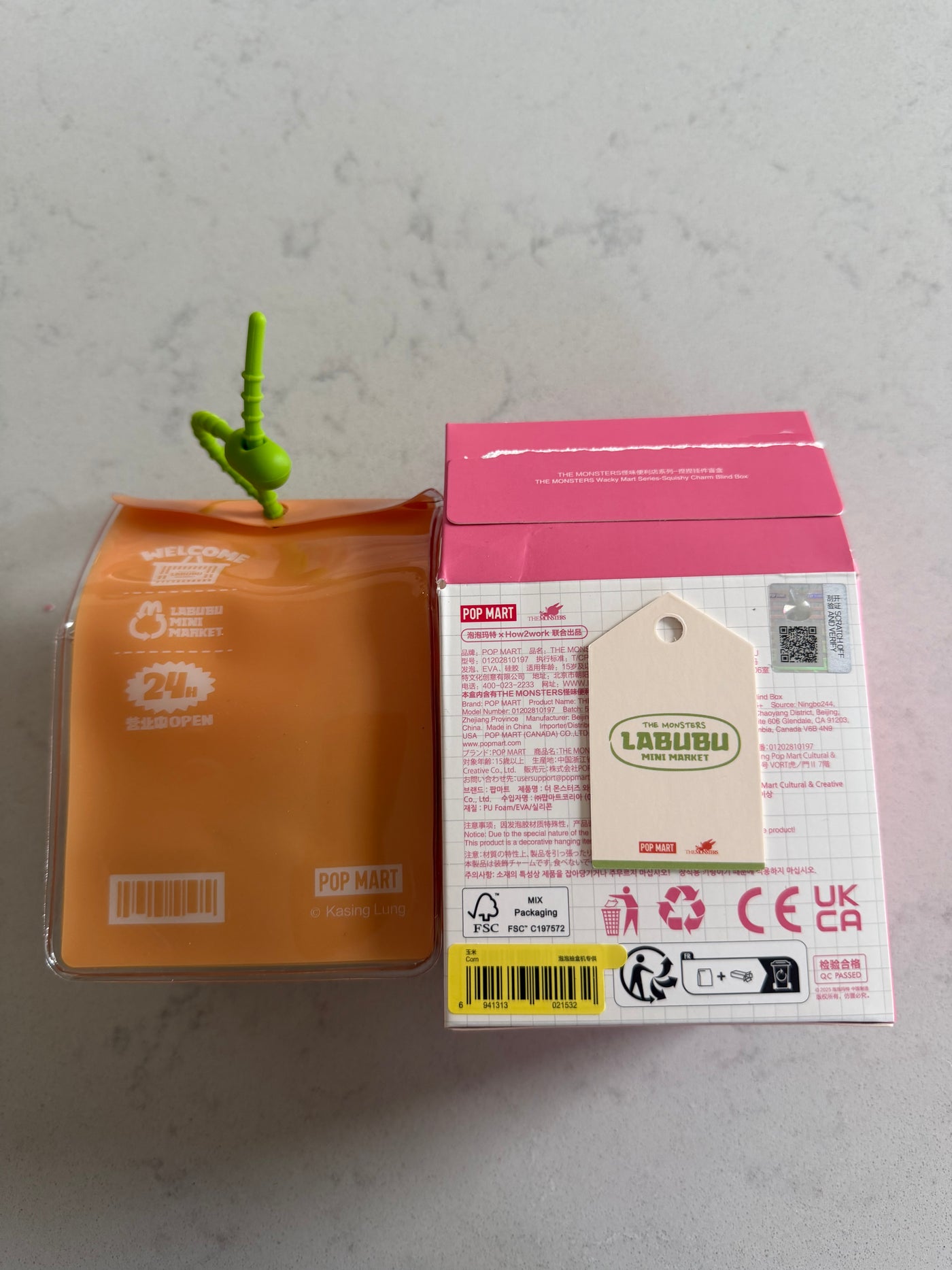Pop Mart Labubu The Monsters Wacky Mart Corn Pinch Pendant USA Seller New w Box