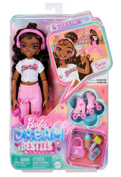 Barbie Dream Besties "Brooklyn" Roller Skating Fashion Doll Toy New w Box