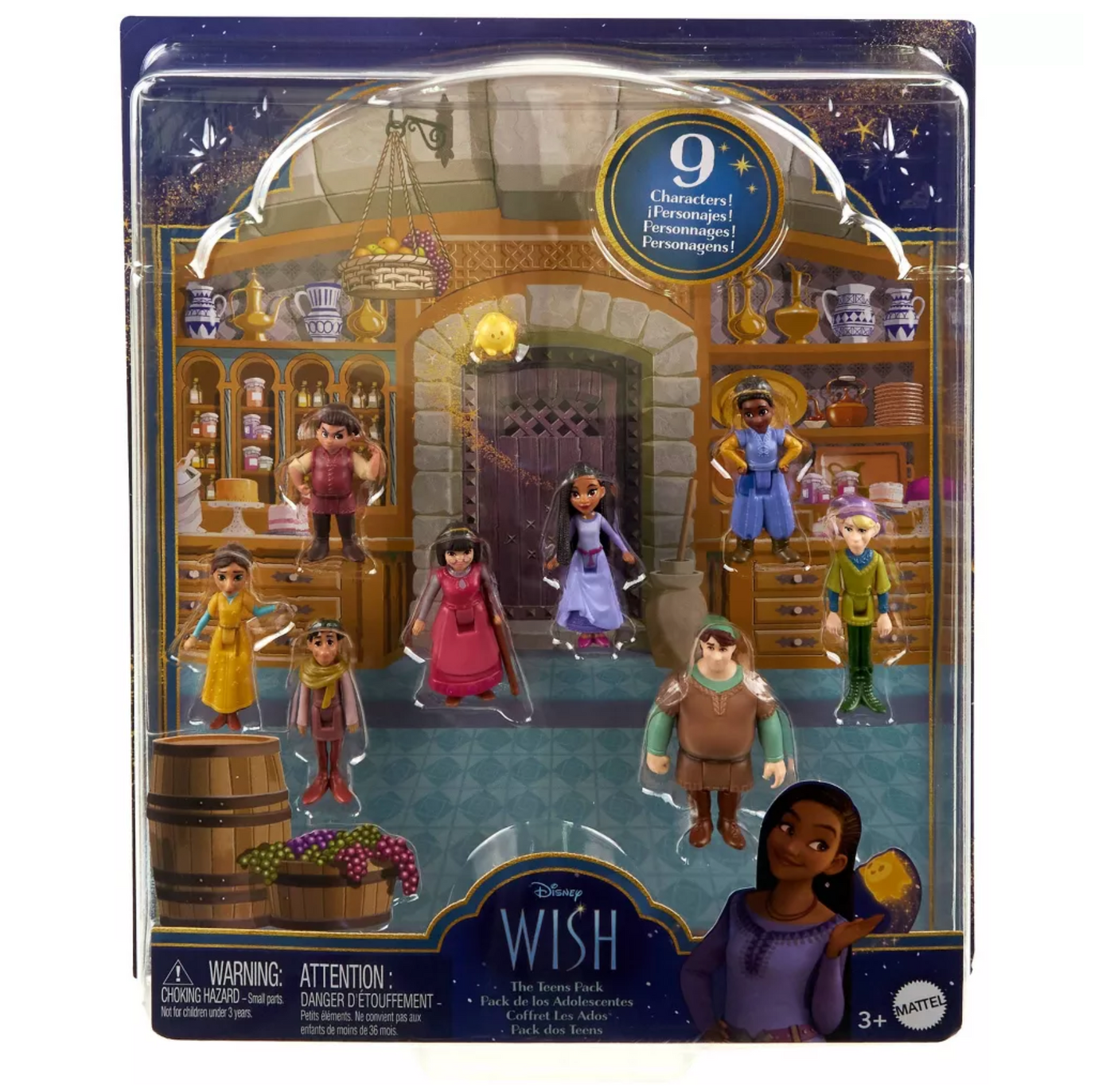 Disney 100 Wish The Teens Pack of 8 Posable Mini Dolls & Star Figure New w Box