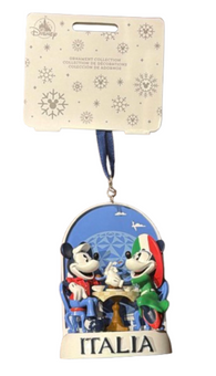 Disney Parks Epcot World Showcase Italy Mickey Minnie Christmas Ornament New
