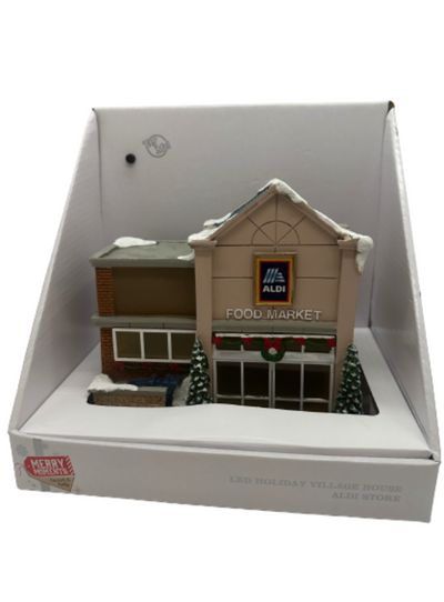 Merry Moments 2023 Led Lighted Christmas Holiday House ALDI Food Market New w Box